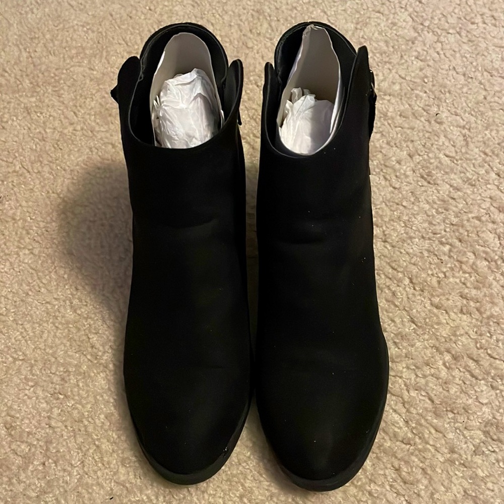 Black suede booties